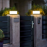 Modern Round Solar LED Post Light 1-Light Lasson Living
