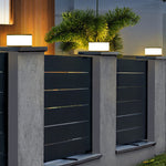 Modern Round Solar LED Post Light 1-Light Lasson Living