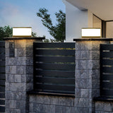 Modern Round Solar LED Post Light 1-Light Lasson Living