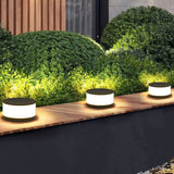 Modern Round Solar LED Post Light 1-Light Lasson Living
