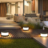 Modern Round Solar LED Post Light 1-Light Lasson Living