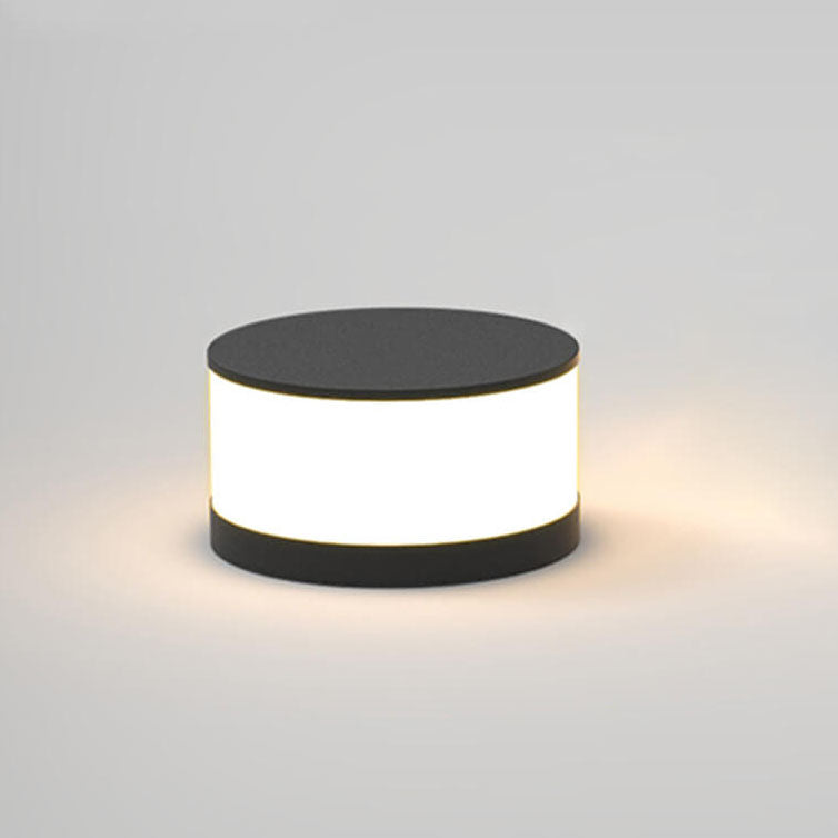 Modern Round Solar LED Post Light 1-Light Lasson Living