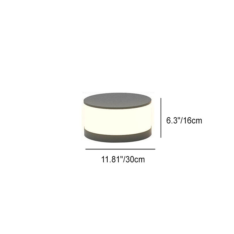 Modern Round Solar LED Post Light 1-Light Lasson Living
