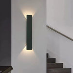Modern Slim Rectangular LED Outdoor Wall Sconce Lamp 2-Light Lasson Living