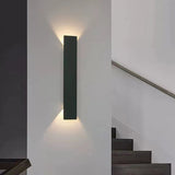 Modern Slim Rectangular LED Outdoor Wall Sconce Lamp 2-Light Lasson Living