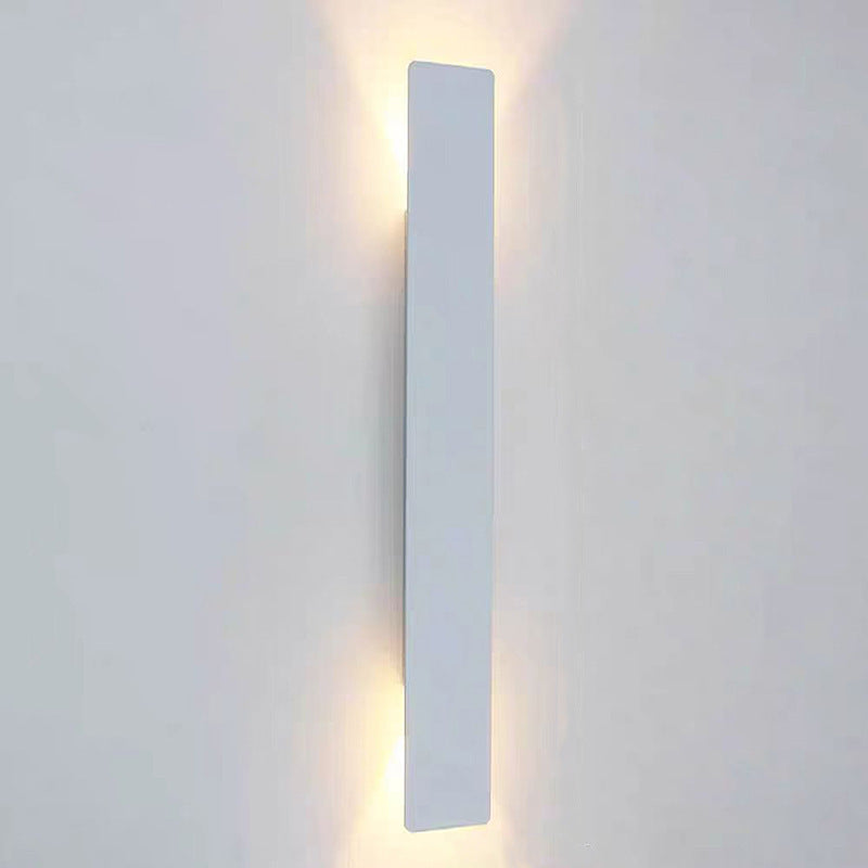 Modern Slim Rectangular LED Outdoor Wall Sconce Lamp 2-Light Lasson Living