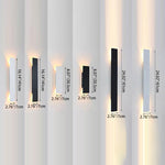Modern Slim Rectangular LED Outdoor Wall Sconce Lamp 2-Light Lasson Living