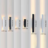 Modern Slim Rectangular LED Outdoor Wall Sconce Lamp 2-Light Lasson Living