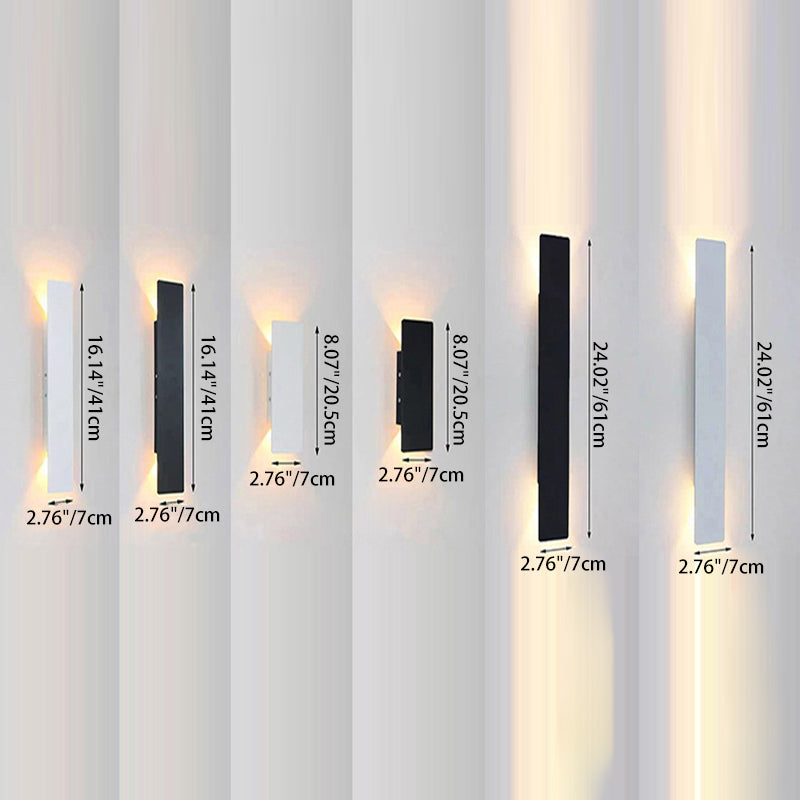 Modern Slim Rectangular LED Outdoor Wall Sconce Lamp 2-Light Lasson Living