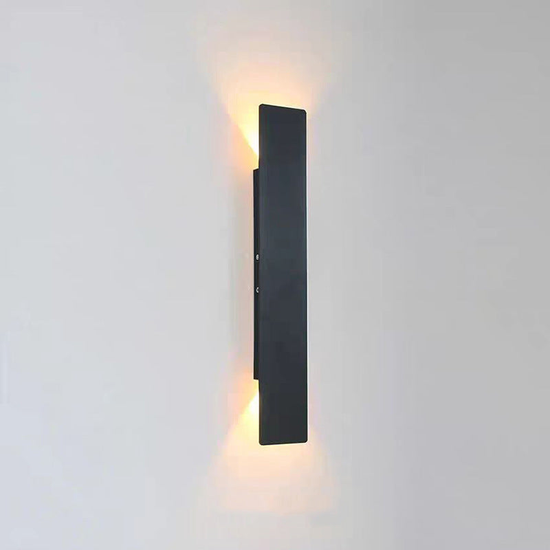 Modern Slim Rectangular LED Outdoor Wall Sconce Lamp 2-Light Lasson Living