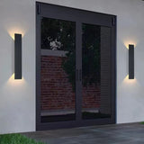 Modern Slim Rectangular LED Outdoor Wall Sconce Lamp 2-Light Lasson Living