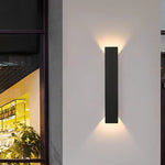 Modern Slim Rectangular LED Outdoor Wall Sconce Lamp 2-Light Lasson Living
