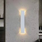 Modern Slim Rectangular LED Outdoor Wall Sconce Lamp 2-Light Lasson Living