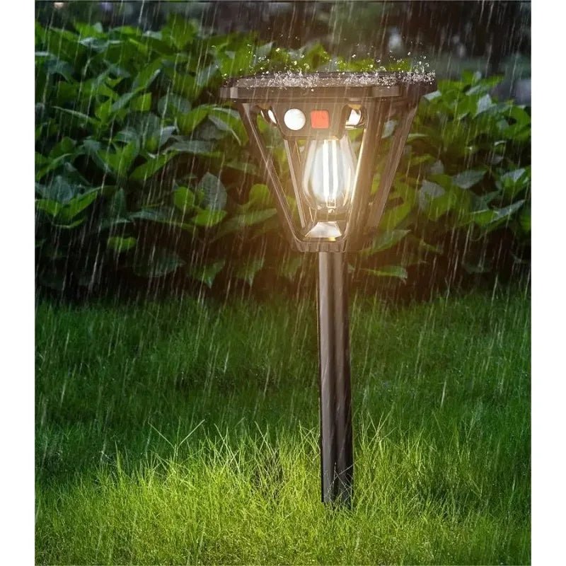 Modern Solar LED Motion Sensor Garden Post Light 1-Light Lasson Living