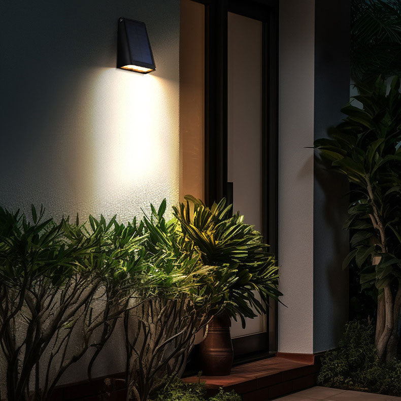 Modern Trapezoid Solar LED Wall Sconce 1-Light Lasson Living