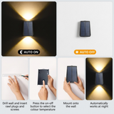 Modern Trapezoid Solar LED Wall Sconce 1-Light Lasson Living