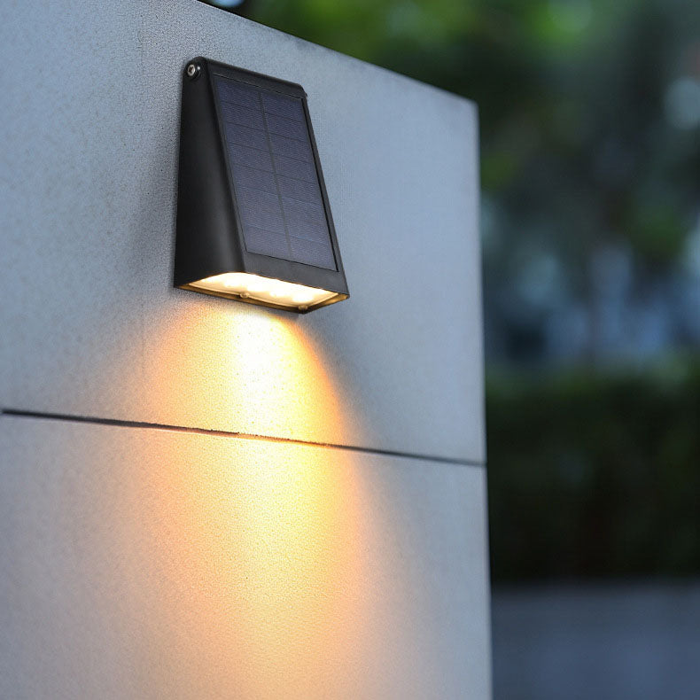 Modern Trapezoid Solar LED Wall Sconce 1-Light Lasson Living
