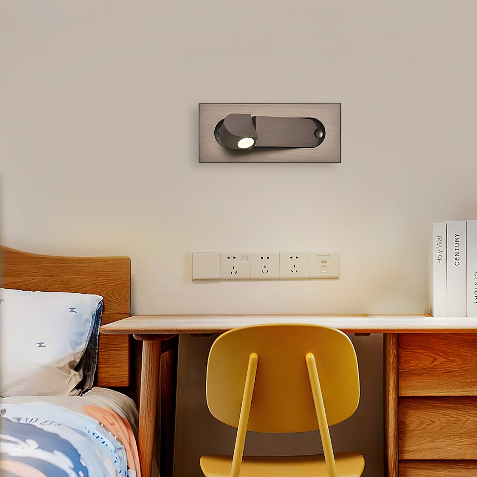 Modern Recessed Rectangular Adjustable LED Wall Sconce 1-Light Lasson Living