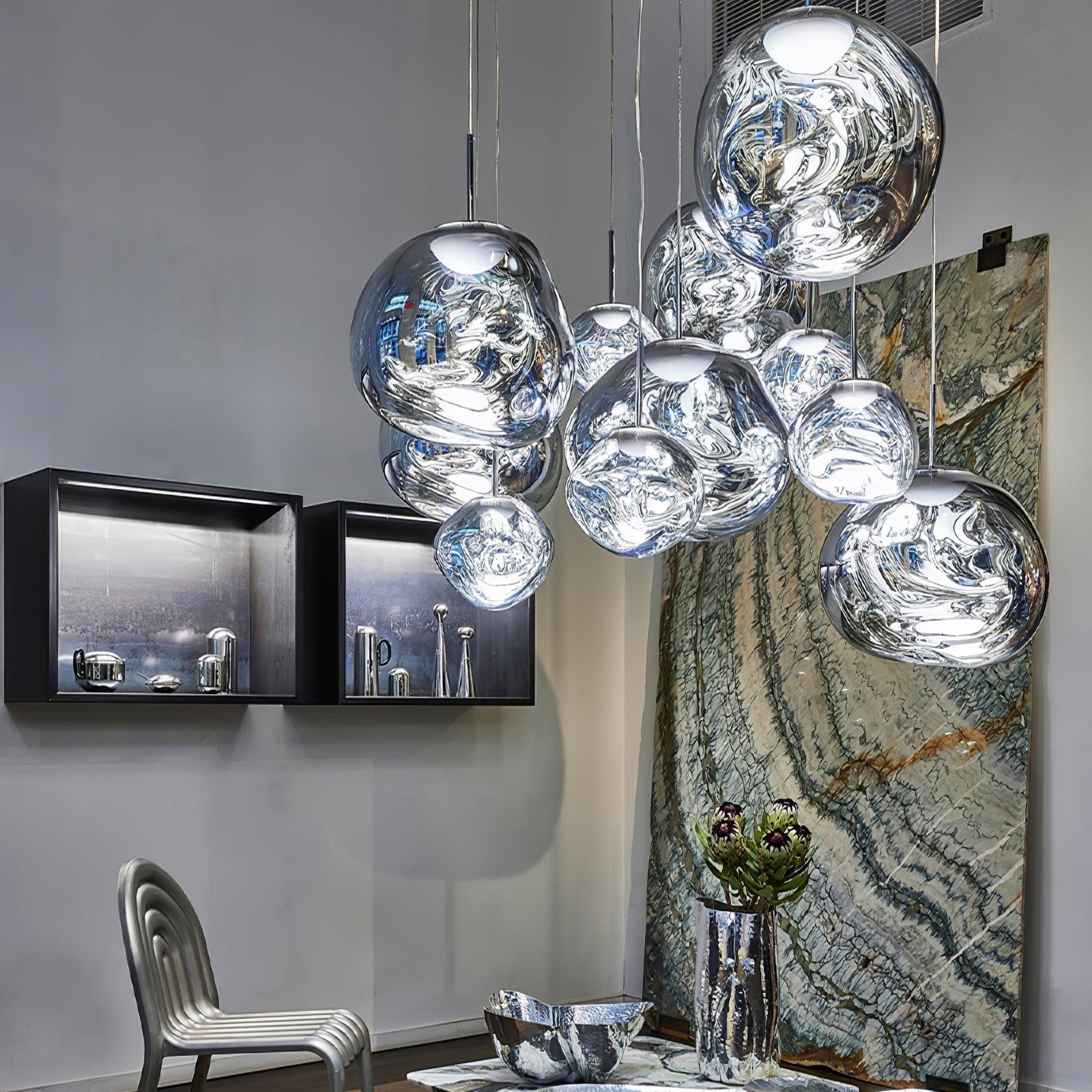 Modern Lava Glass Dome Pendant Light 1-Light Lasson Living