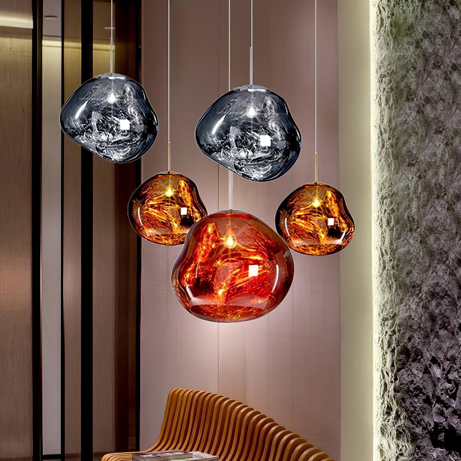 Modern Lava Glass Dome Pendant Light 1-Light Lasson Living