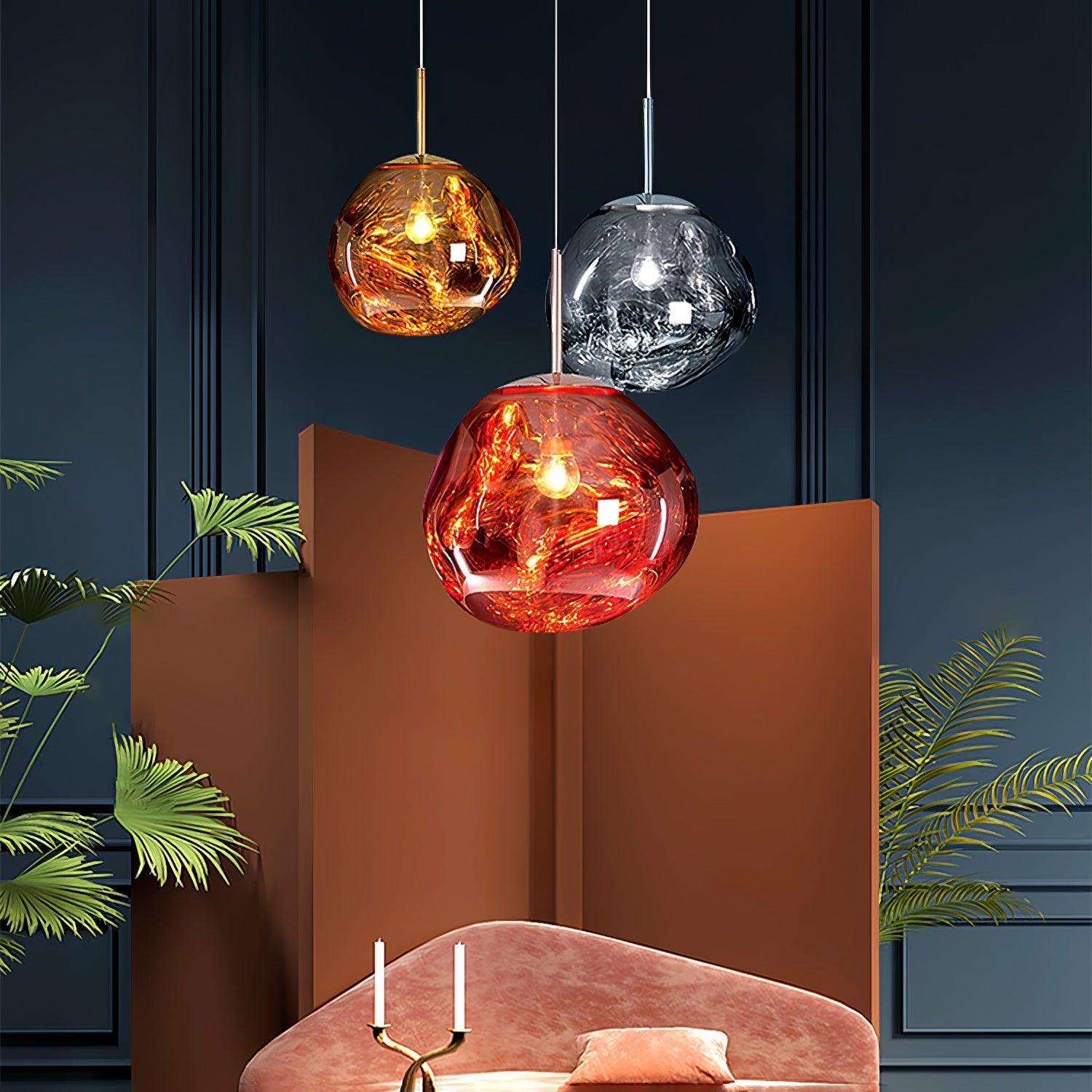 Modern Lava Glass Dome Pendant Light 1-Light Lasson Living