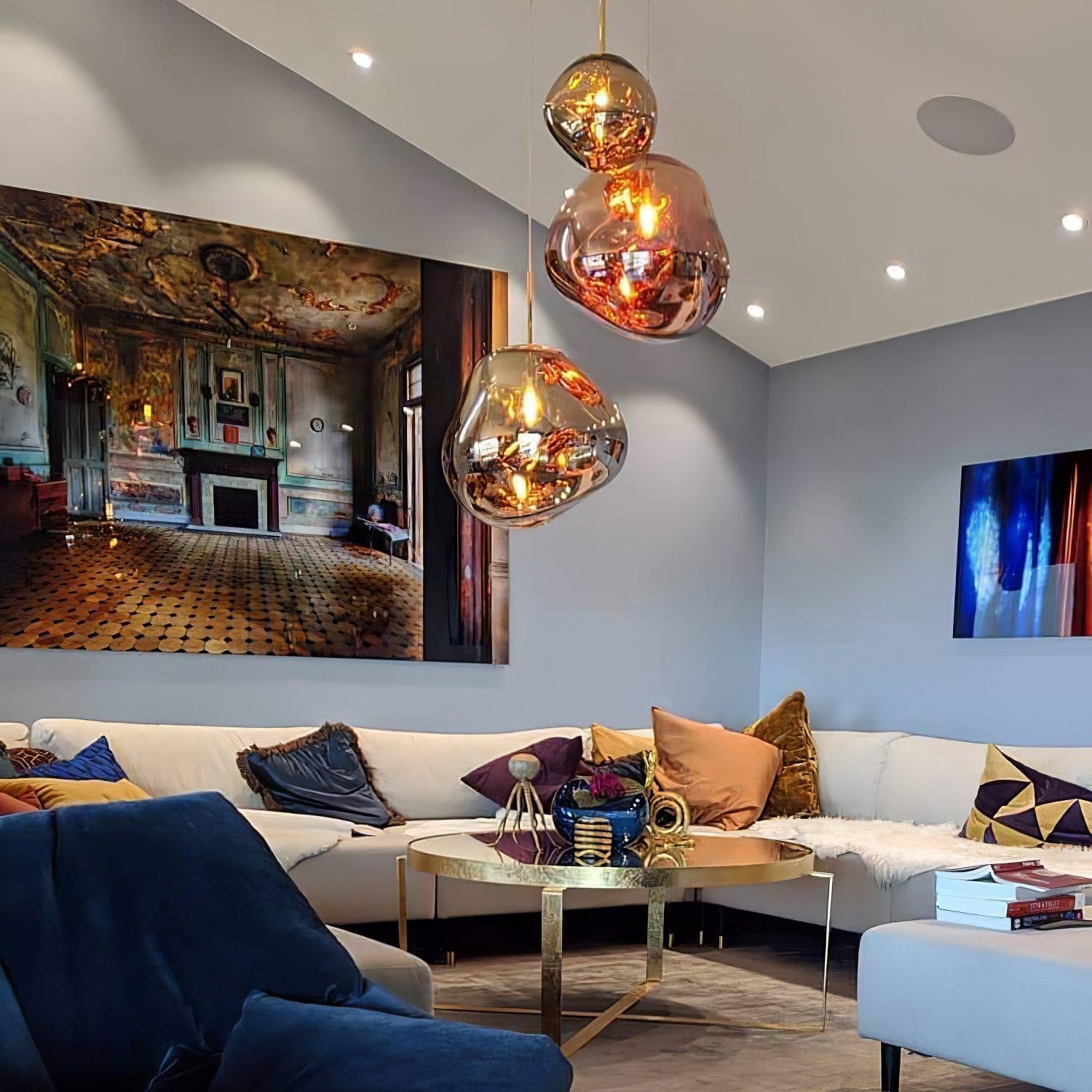 Modern Lava Glass Dome Pendant Light 1-Light Lasson Living