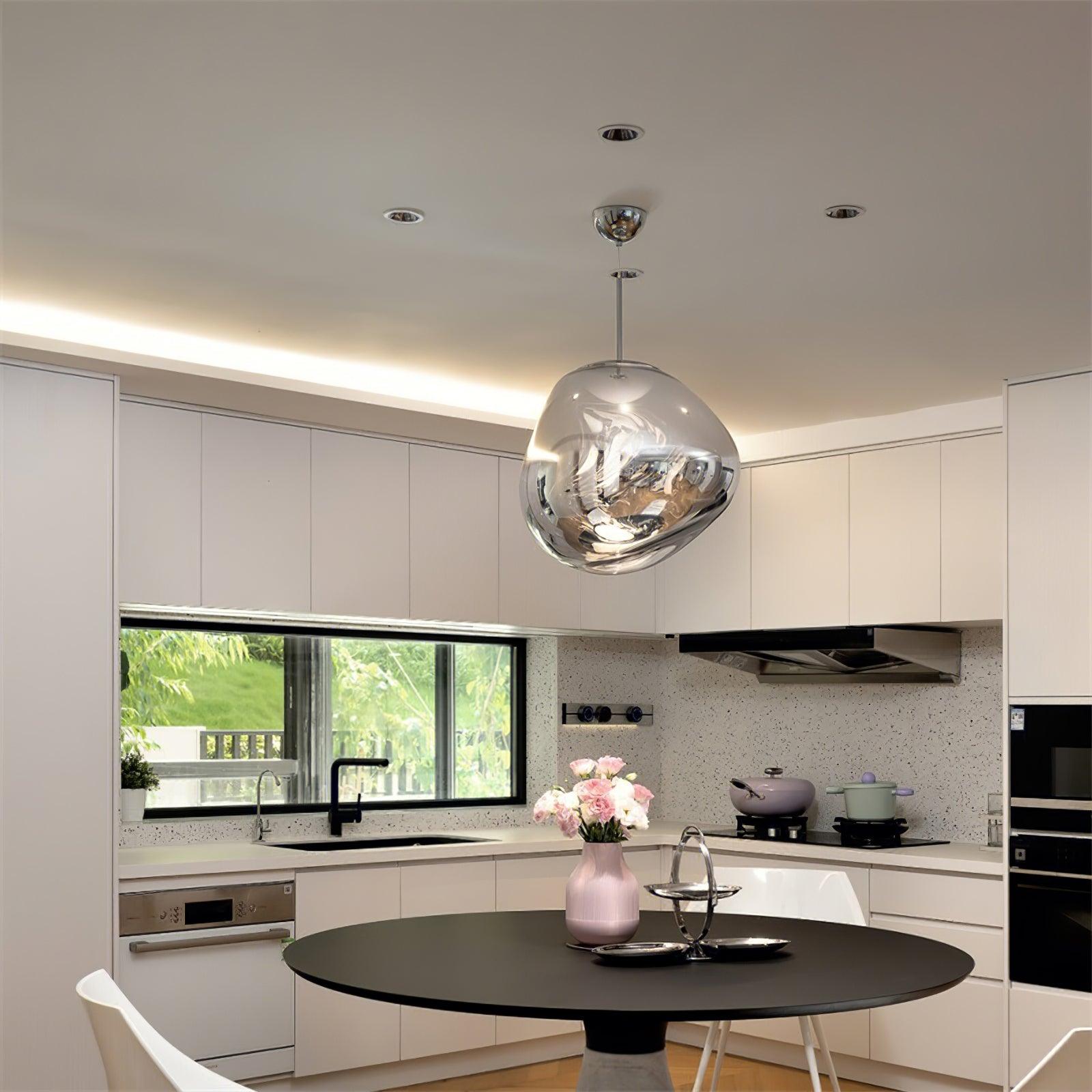 Modern Lava Glass Dome Pendant Light 1-Light Lasson Living