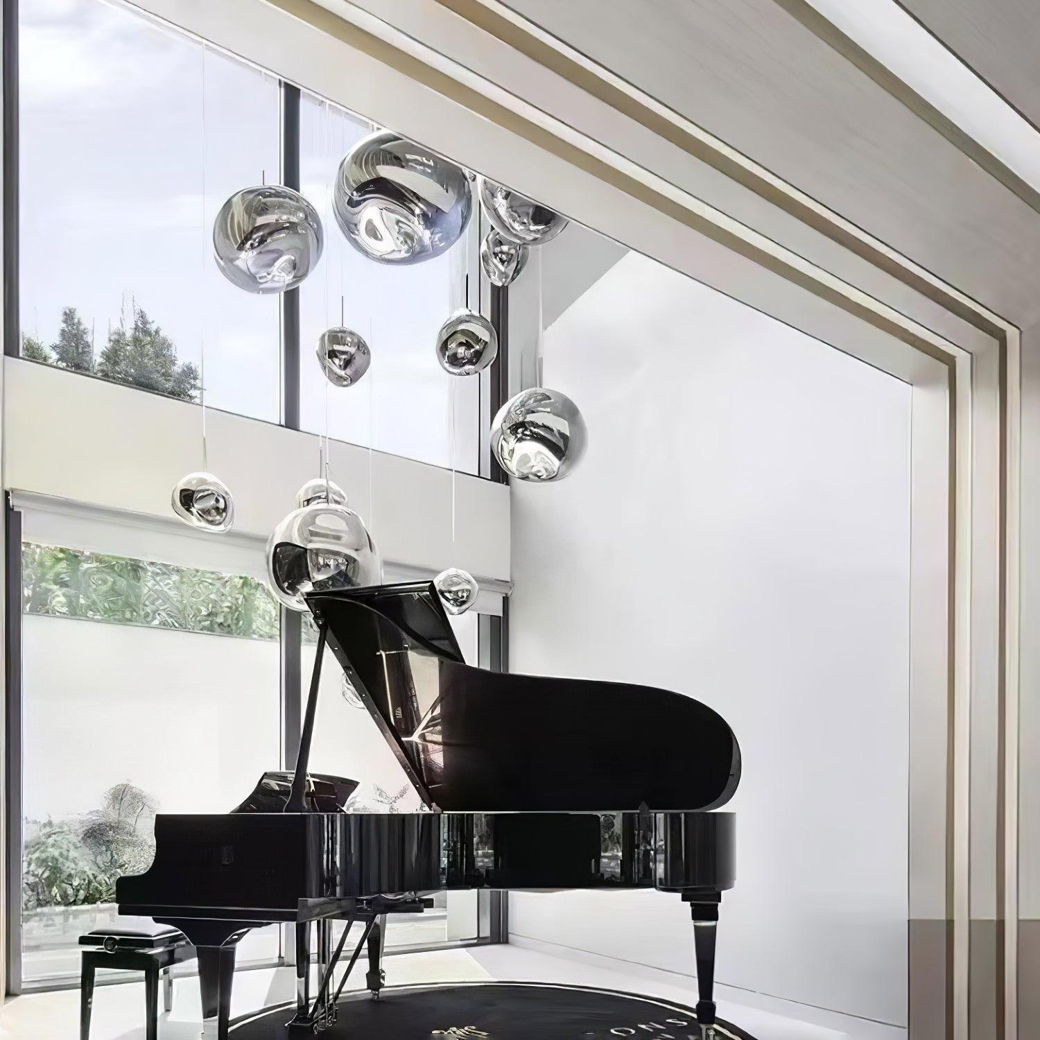 Modern Lava Glass Dome Pendant Light 1-Light Lasson Living