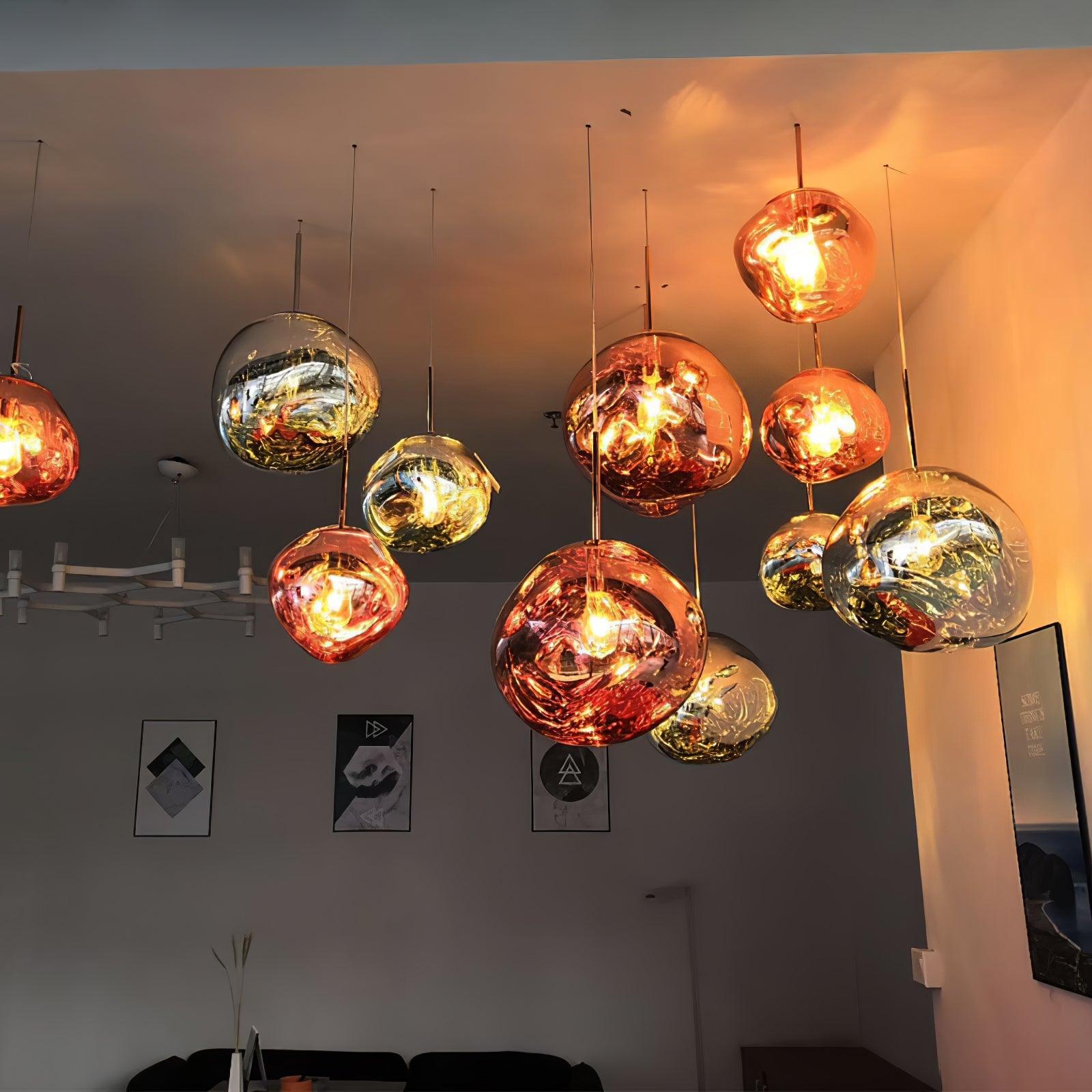 Modern Lava Glass Dome Pendant Light 1-Light Lasson Living