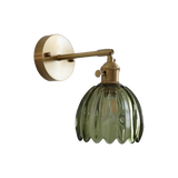 Vintage Brass Tulip Glass Wall Sconce 1-Light Lasson Living