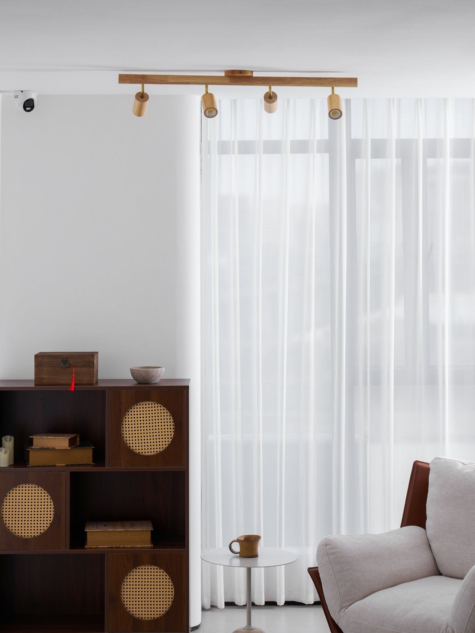Japanese Wooden Adjustable LED Spotlight 1-Light Lasson Living
