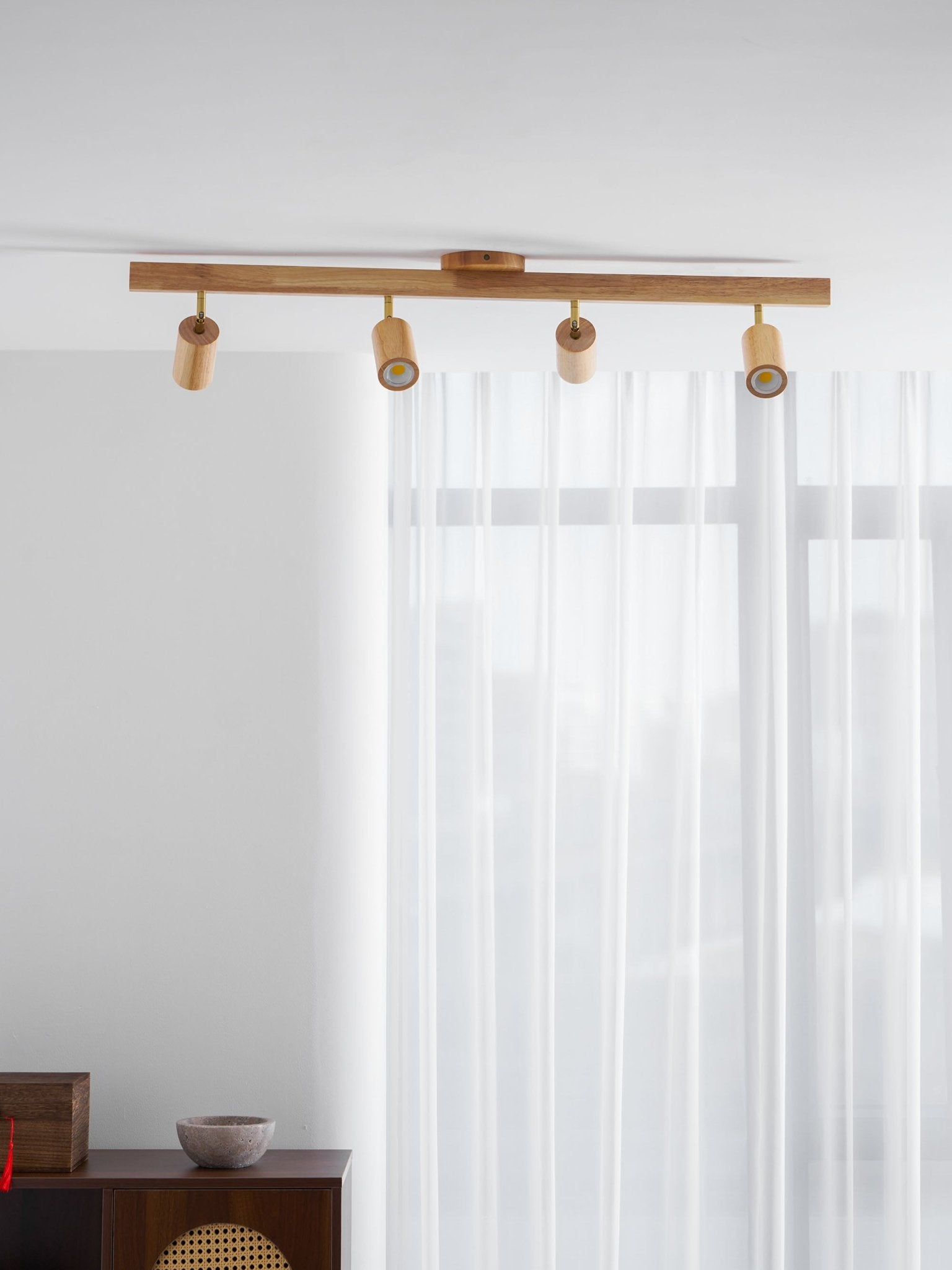 Japanese Wooden Adjustable LED Spotlight 1-Light Lasson Living