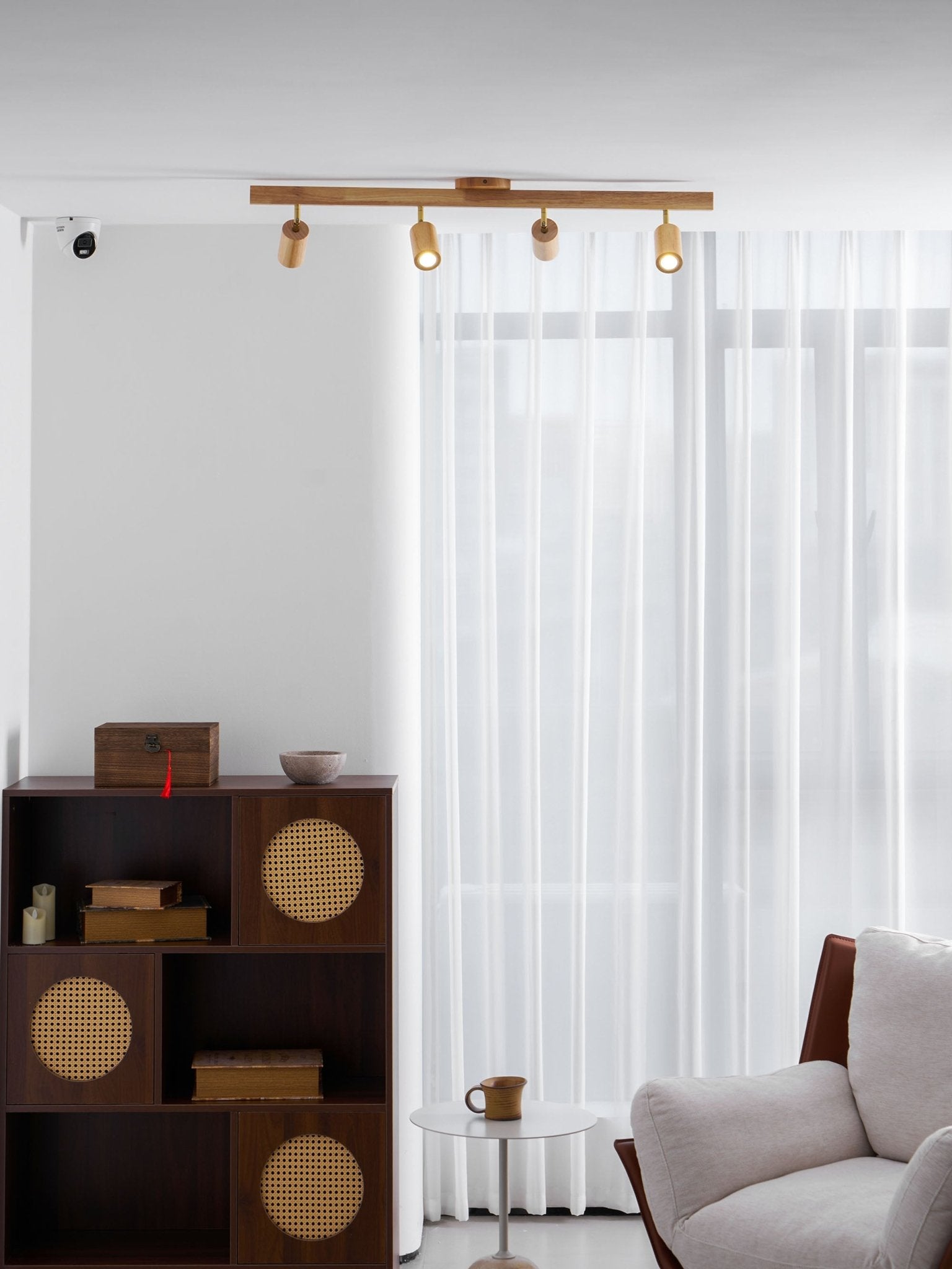 Japanese Wooden Adjustable LED Spotlight 1-Light Lasson Living
