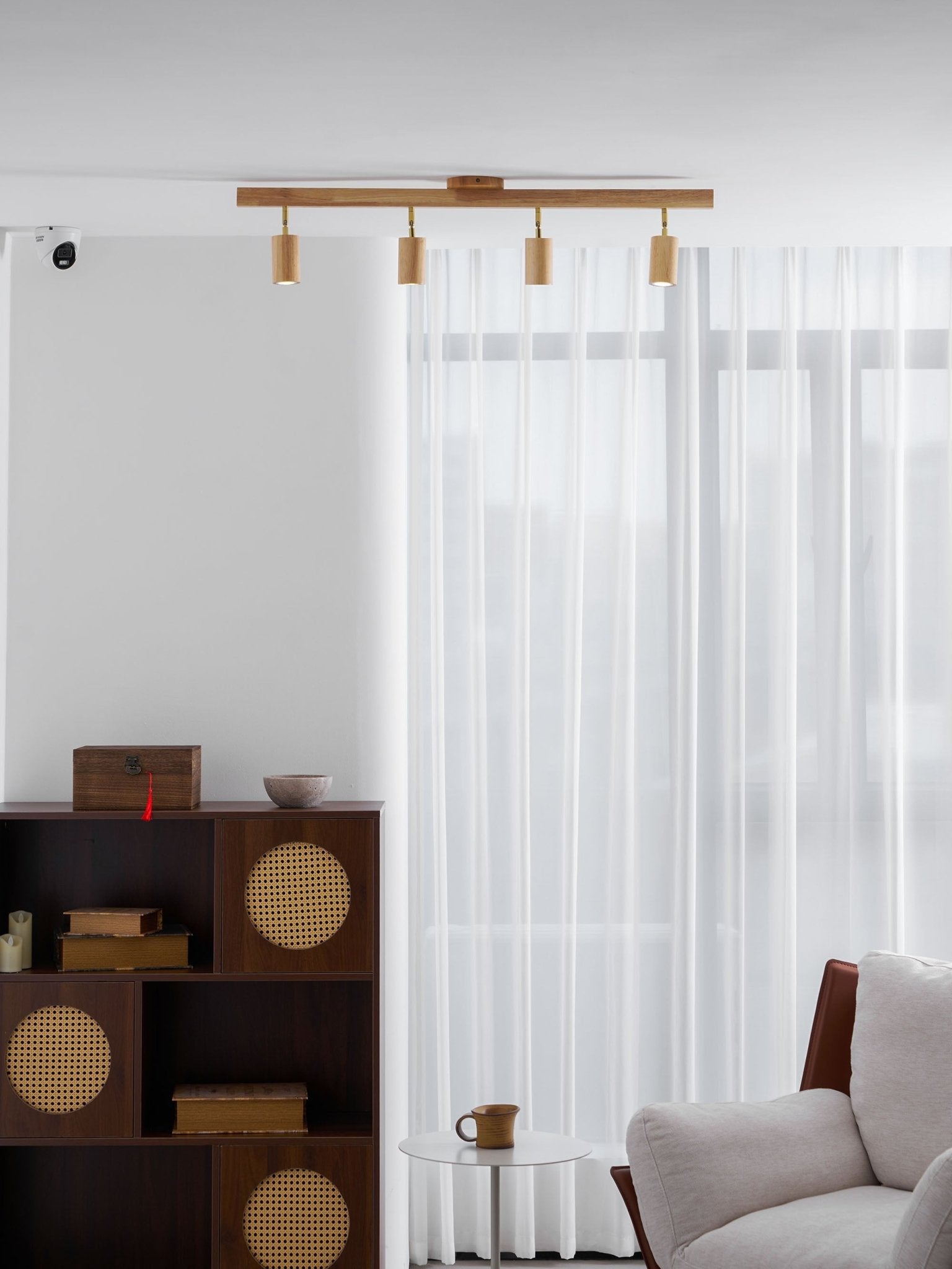 Japanese Wooden Adjustable LED Spotlight 1-Light Lasson Living