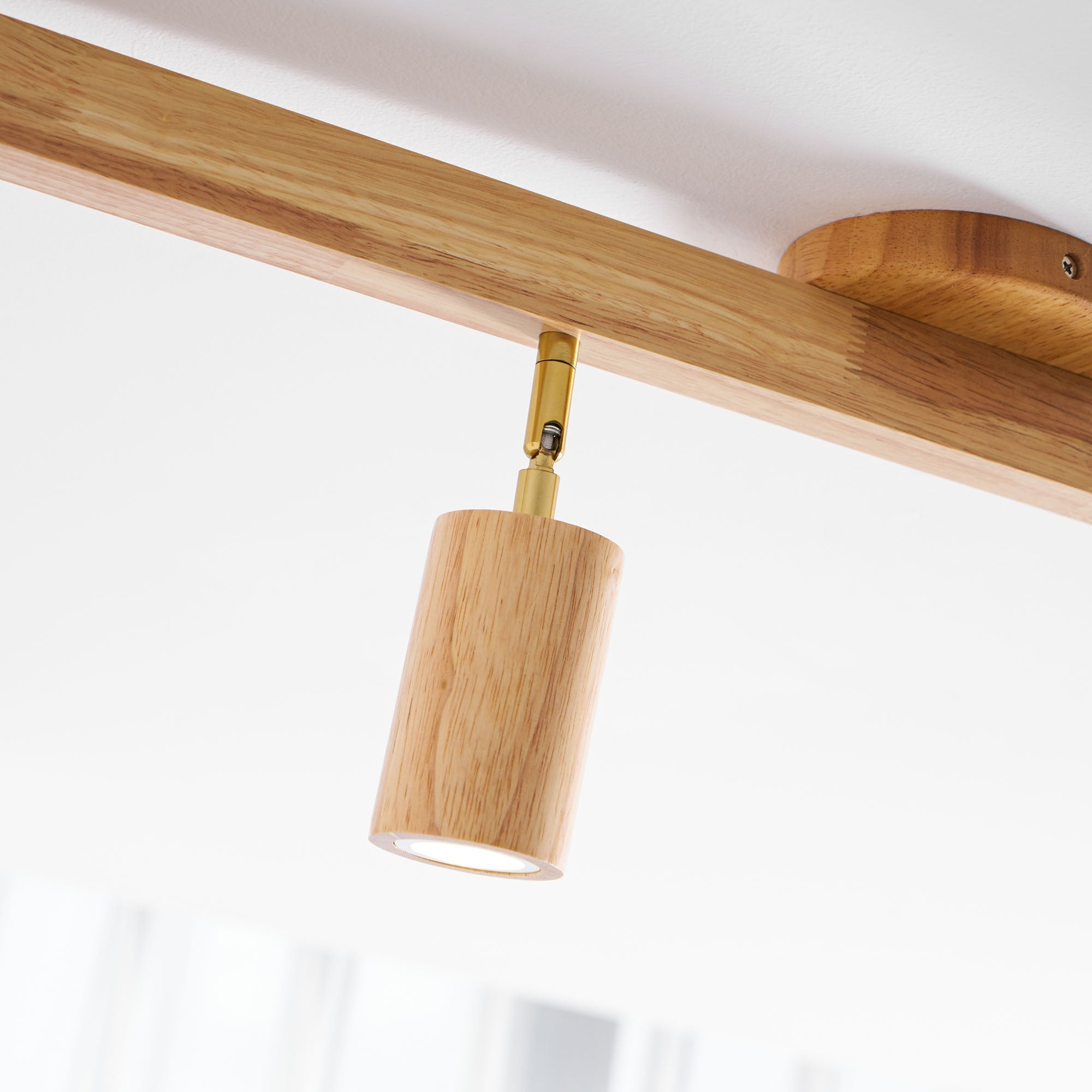 Japanese Wooden Adjustable LED Spotlight 1-Light Lasson Living