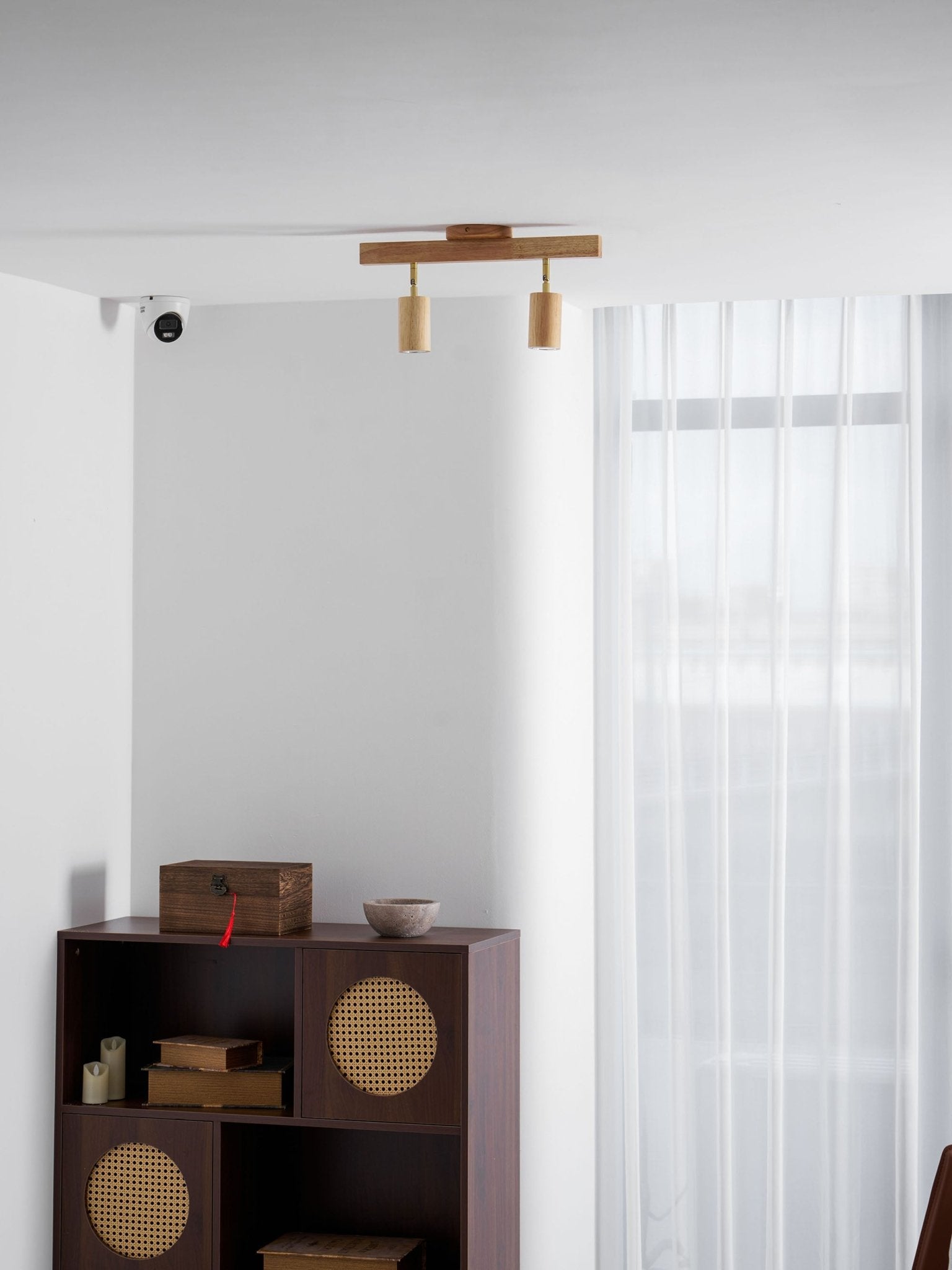 Japanese Wooden Adjustable LED Spotlight 1-Light Lasson Living