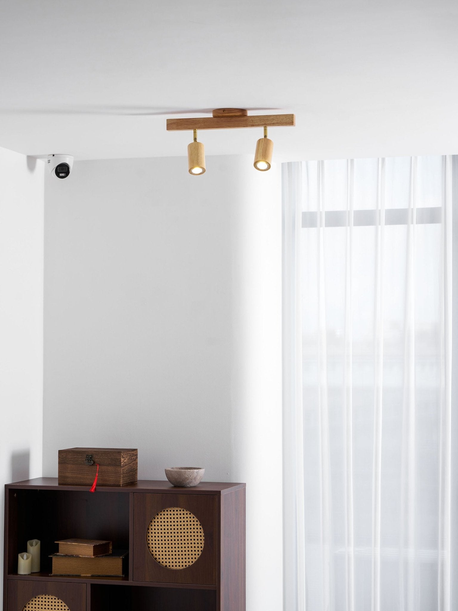 Japanese Wooden Adjustable LED Spotlight 1-Light Lasson Living