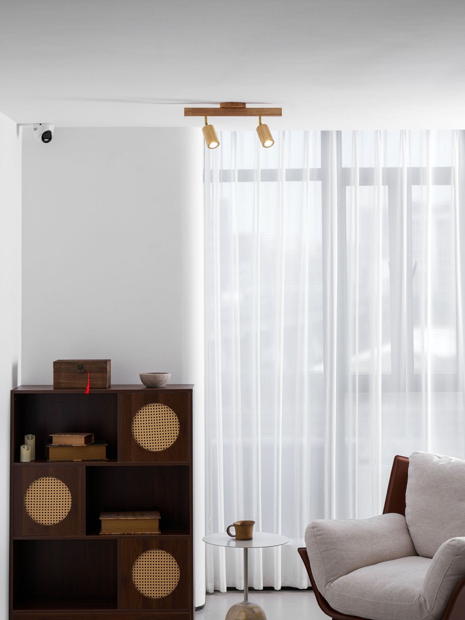 Japanese Wooden Adjustable LED Spotlight 1-Light Lasson Living