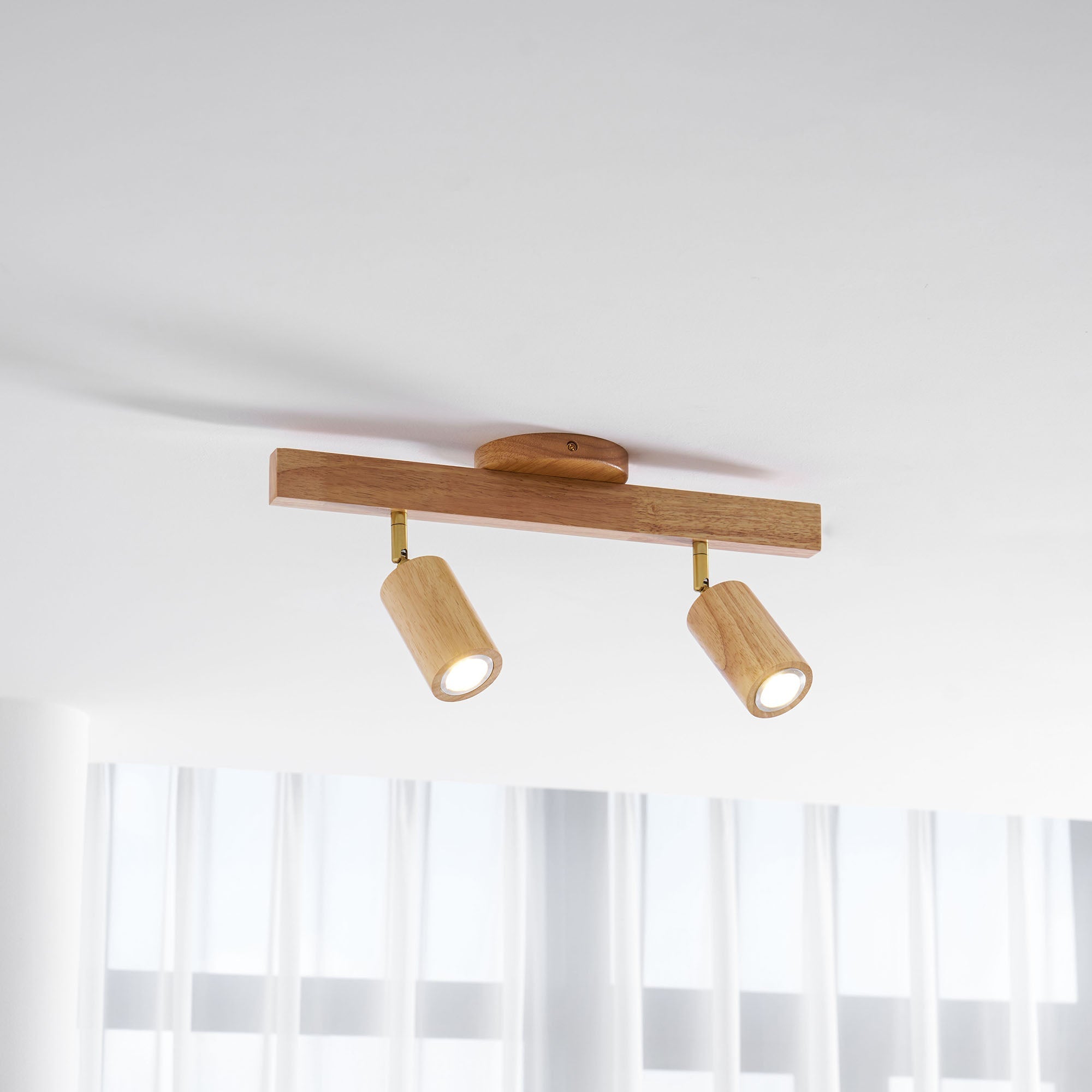 Japanese Wooden Adjustable LED Spotlight 1-Light Lasson Living