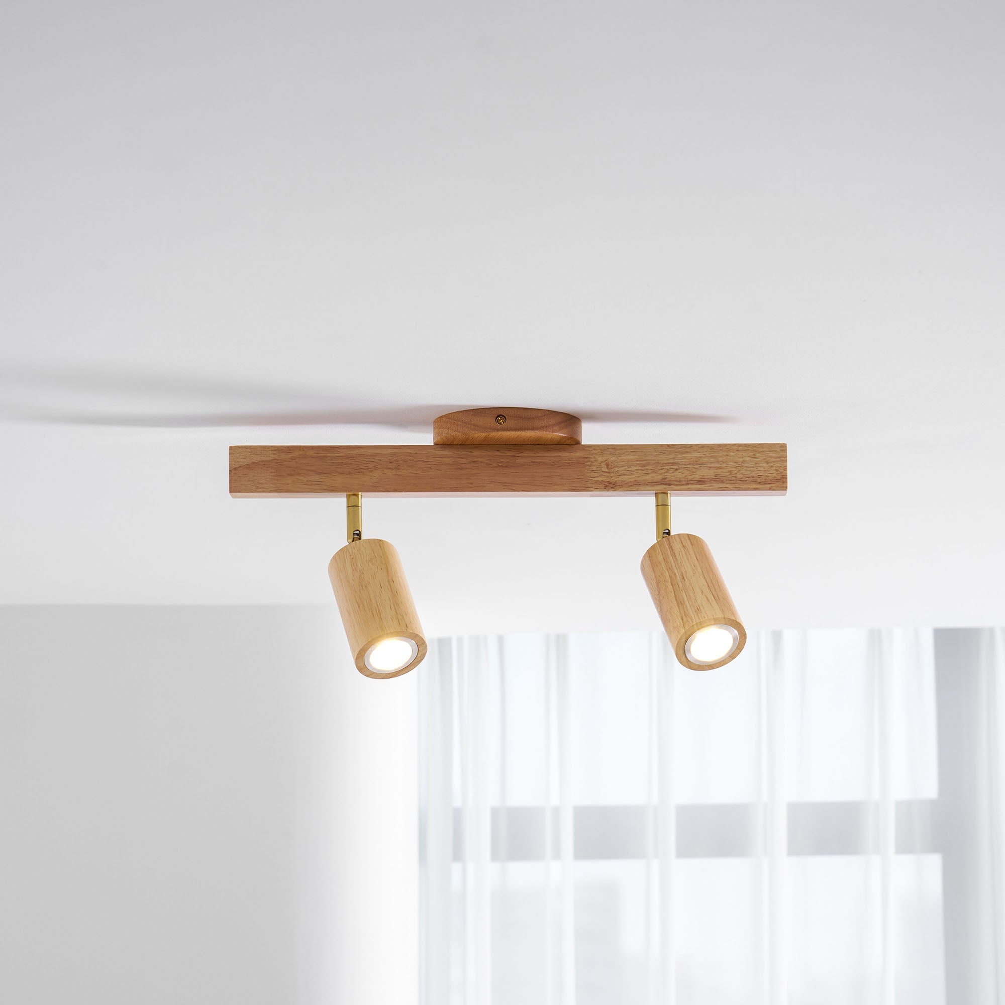 Japanese Wooden Adjustable LED Spotlight 1-Light Lasson Living