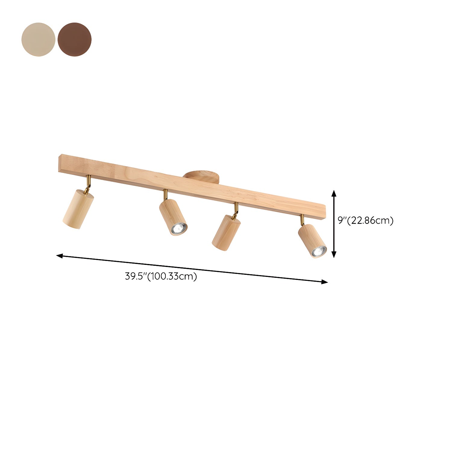 Japanese Wooden Adjustable LED Spotlight 1-Light Lasson Living