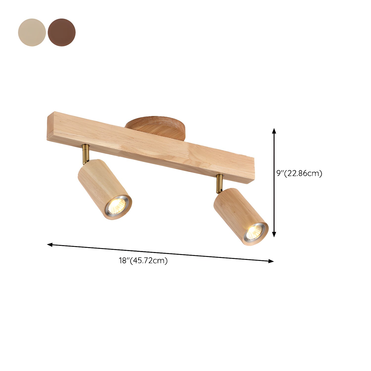 Japanese Wooden Adjustable LED Spotlight 1-Light Lasson Living