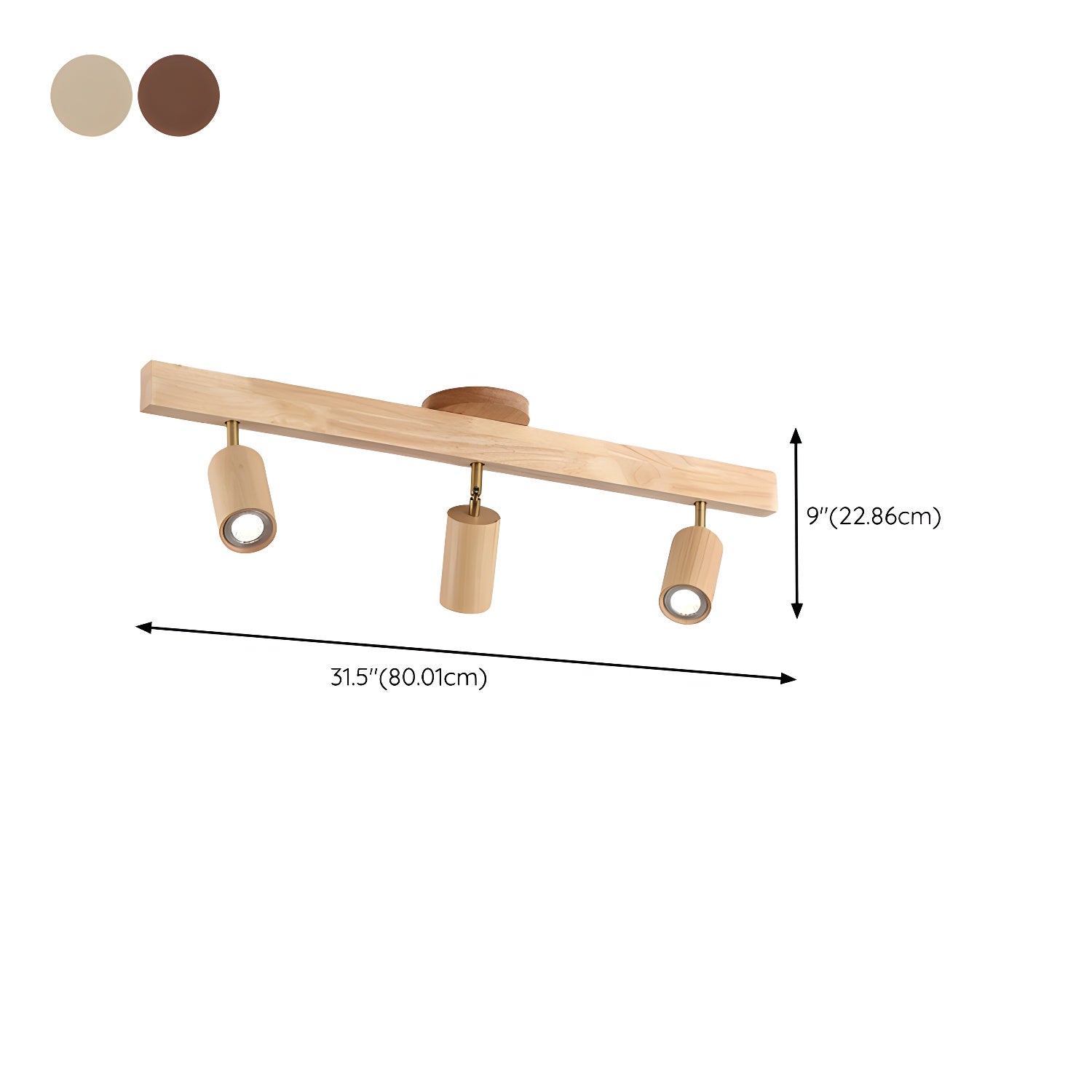 Japanese Wooden Adjustable LED Spotlight 1-Light Lasson Living