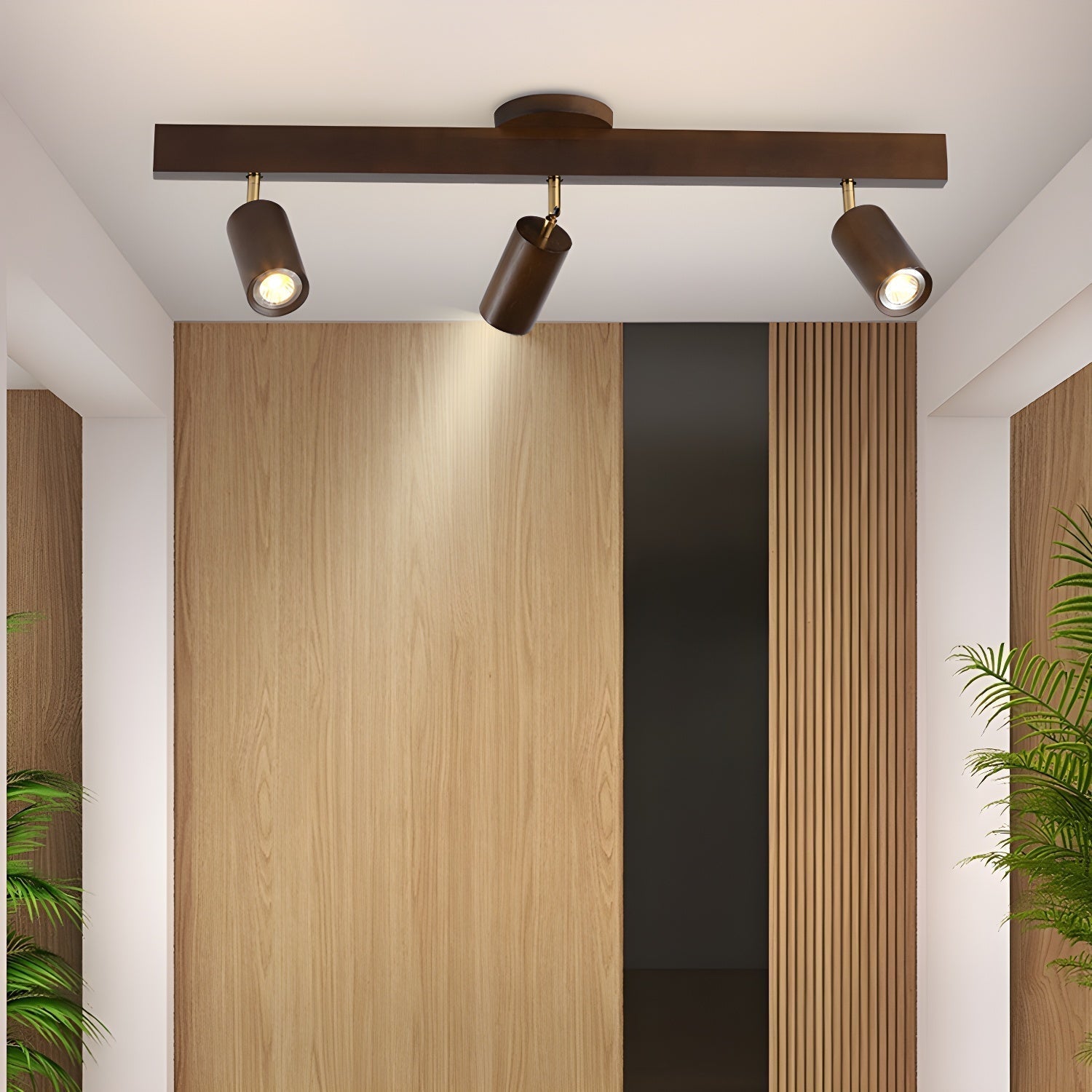 Japanese Wooden Adjustable LED Spotlight 1-Light Lasson Living