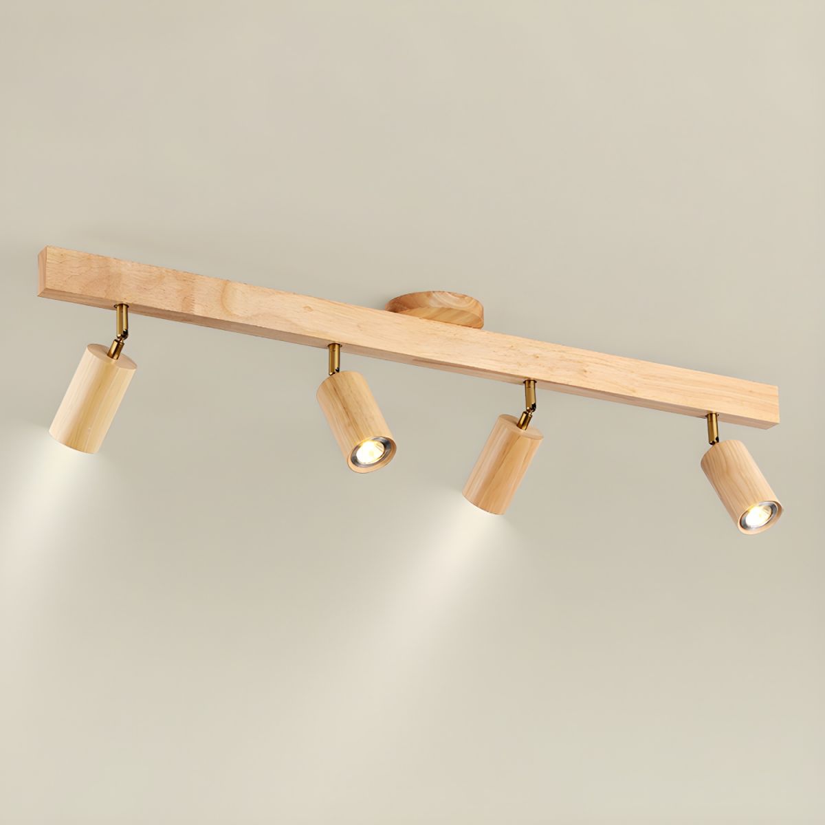Japanese Wooden Adjustable LED Spotlight 1-Light Lasson Living