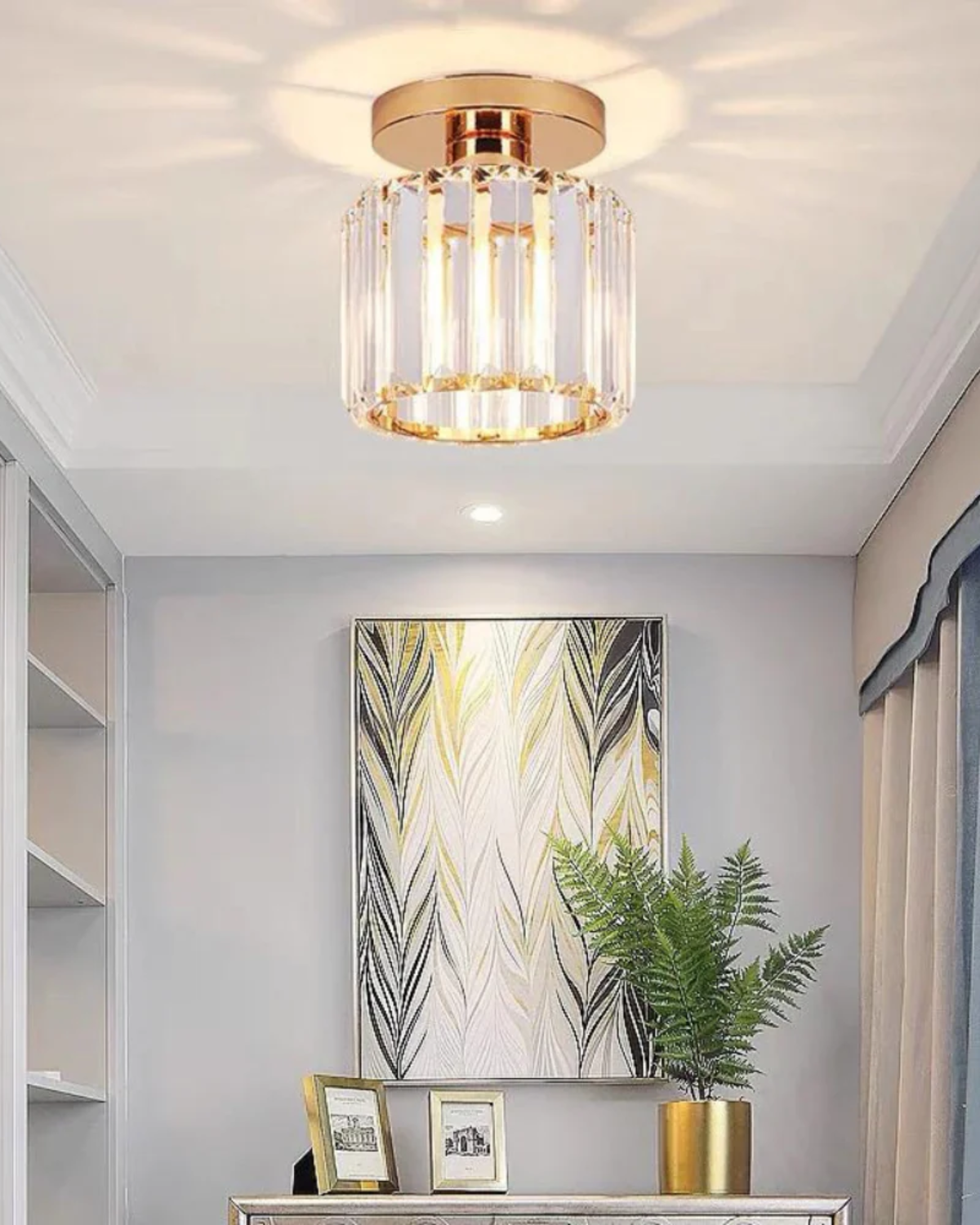 Modern Glass Square Ceiling Light 1-Light Lasson Living