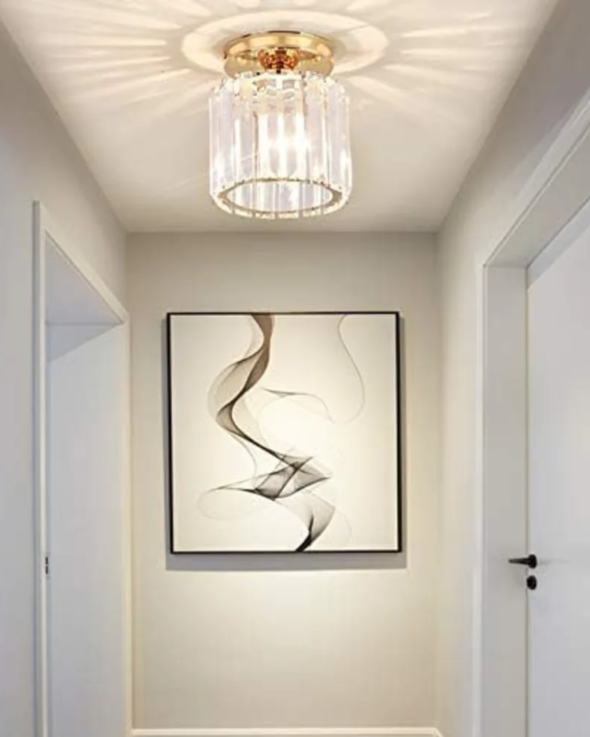 Modern Glass Square Ceiling Light 1-Light Lasson Living