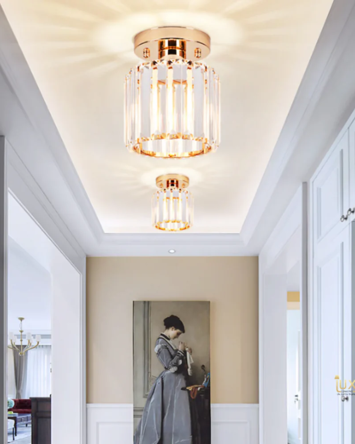 Modern Glass Square Ceiling Light 1-Light Lasson Living