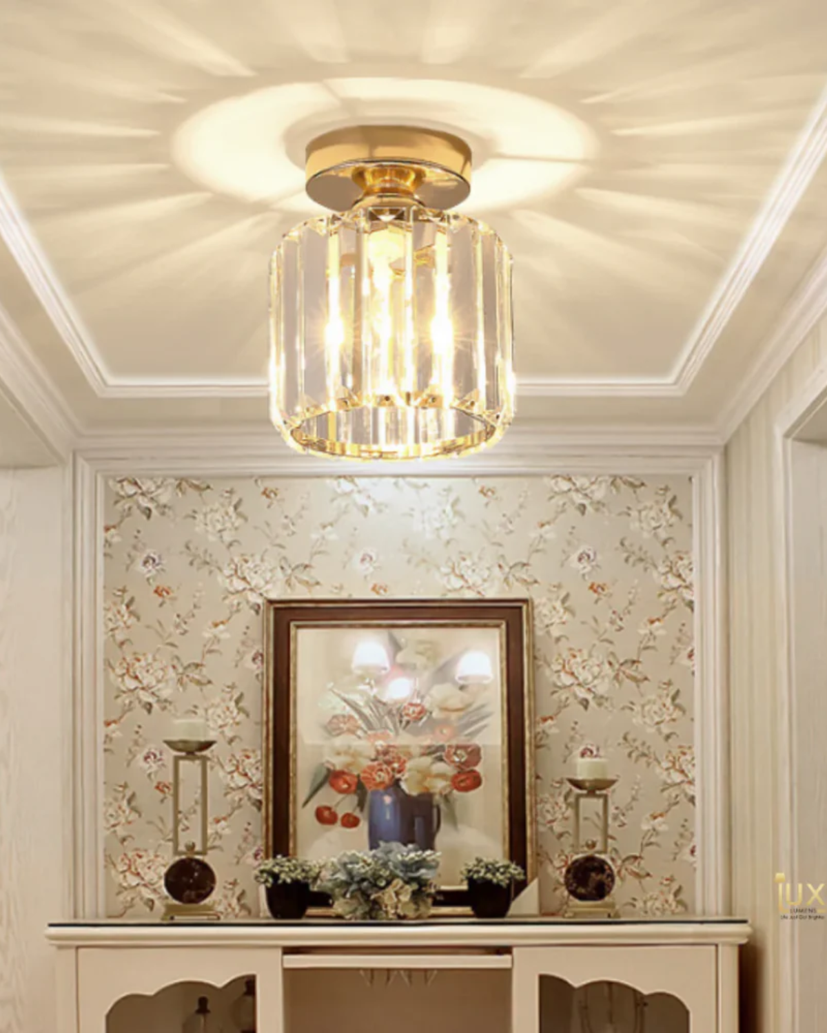 Modern Glass Square Ceiling Light 1-Light Lasson Living