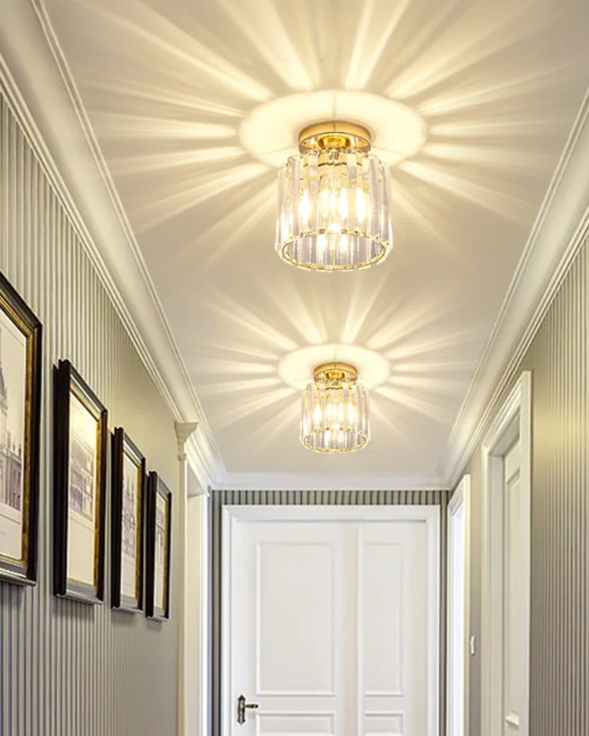 Modern Glass Square Ceiling Light 1-Light Lasson Living